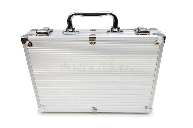 Metal case isolated on the white background. Metal case isolated on the white background