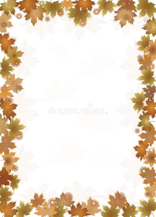 Fall leaves border isolates on white background. royalty free illustration Fall leaves border isolates on white background. royalty free illustration