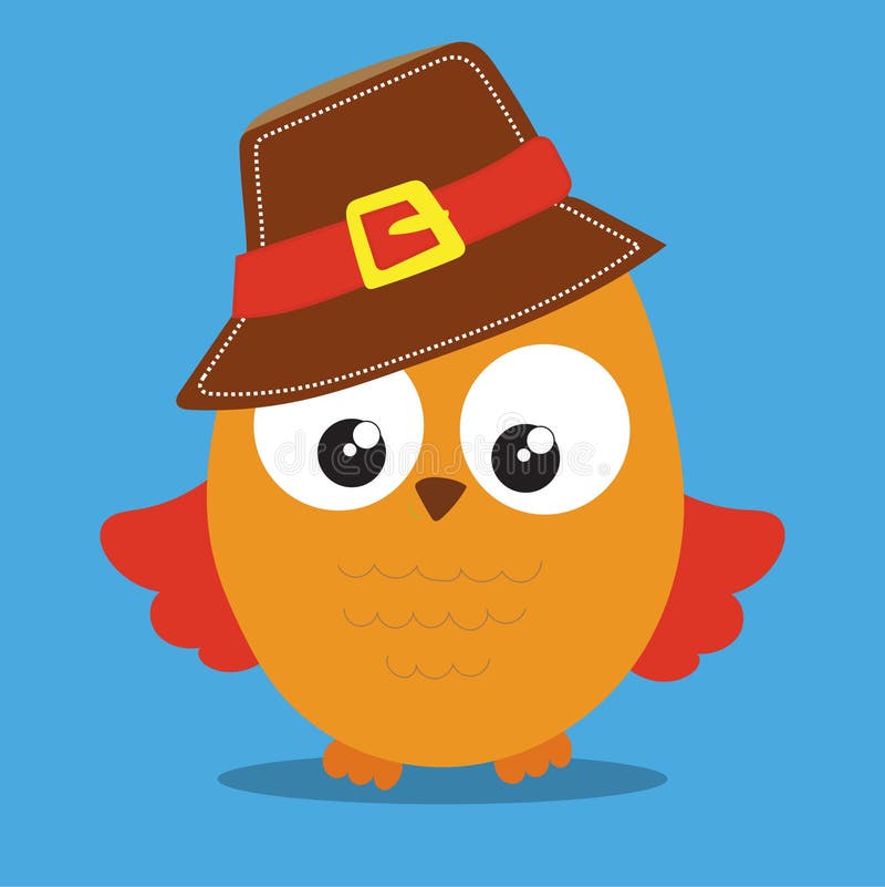 Fall Owls Orange Owl with Hat 18 Stock Vector Illustration of owls