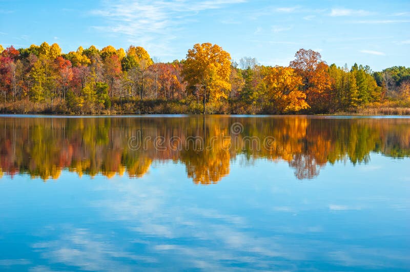 Fall reflections on lake