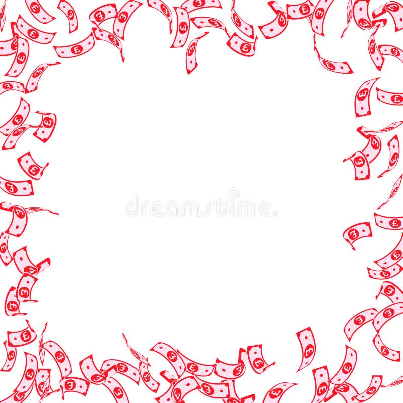 Falla för anmärkningar för brittiskt pund Glesa GBP räkningar på vit bakgrund Förenade kungariket pengar _ stock illustrationer Falla för anmärkningar för brittiskt pund Glesa GBP räkningar på vit bakgrund Förenade kungariket pengar _ stock illustrationer