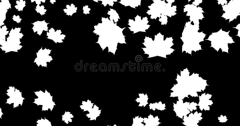 Fallande höstblad på svart bakgrund för talisatorhalloween part 3d-rendering stock illustrationer
