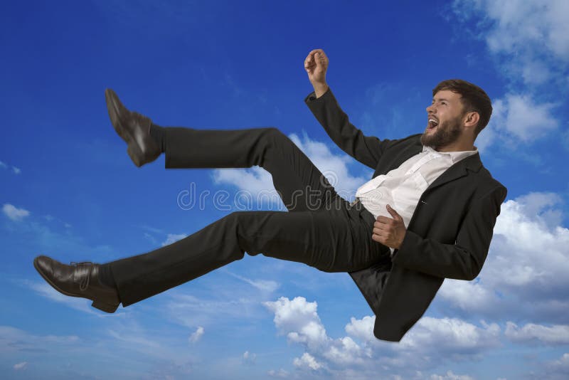 Fallande Man i Sky arkivfoton