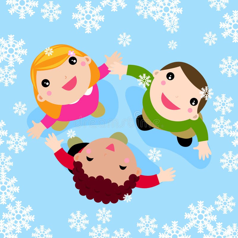 fallande mångkulturell leka snow för barn stock illustrationer fallande mångkulturell leka snow för barn stock illustrationer