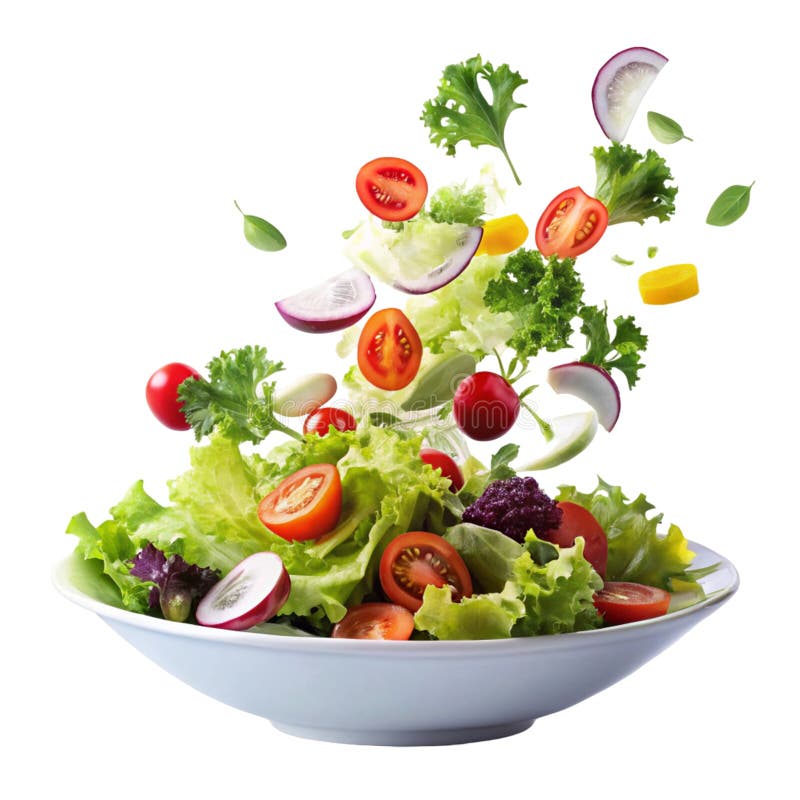 Fallande Salad isolerad på vit bakgrund vektor illustrationer