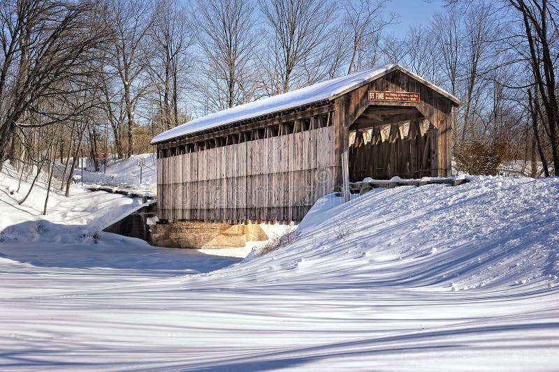 Fallasburg Covered Bridge in Winter - Lowell, MI