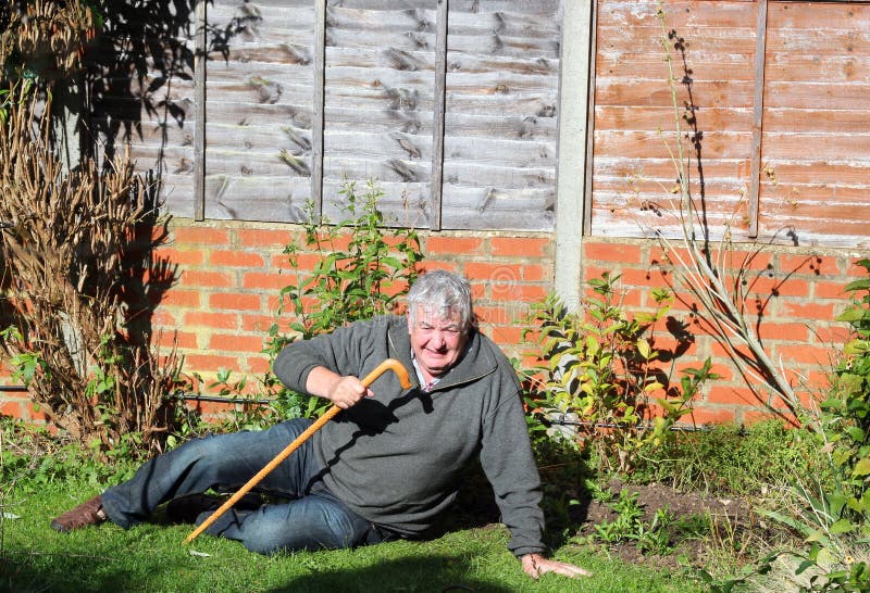 Fallen senior. royalty free stock image Fallen senior. royalty free stock image