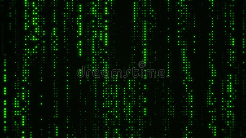 Fallende Matrix Digital grüner Dots Loop Motion Background stock abbildung