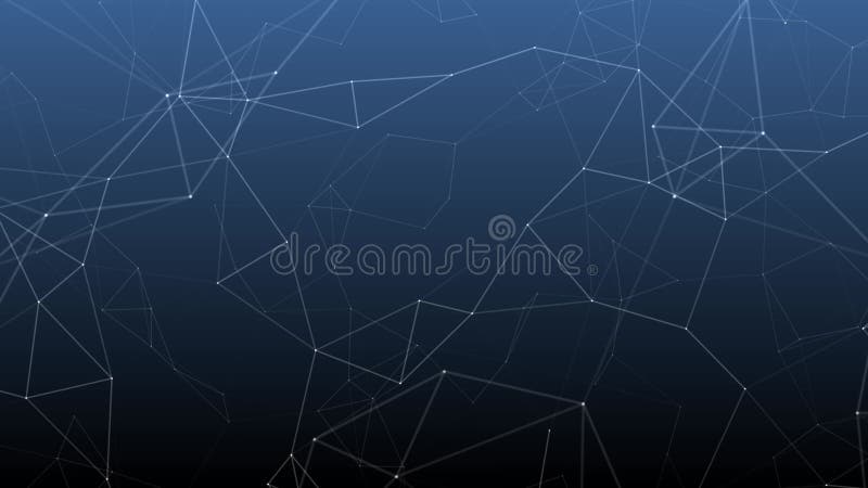 Falling abstract dark blue geometric plexus connection network elegant polygonal line shapes animation background vector illustration