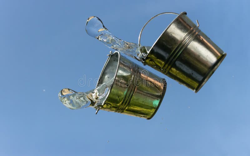 A Falling Buckets Splashes Water Stock Image Image of bucket, drop