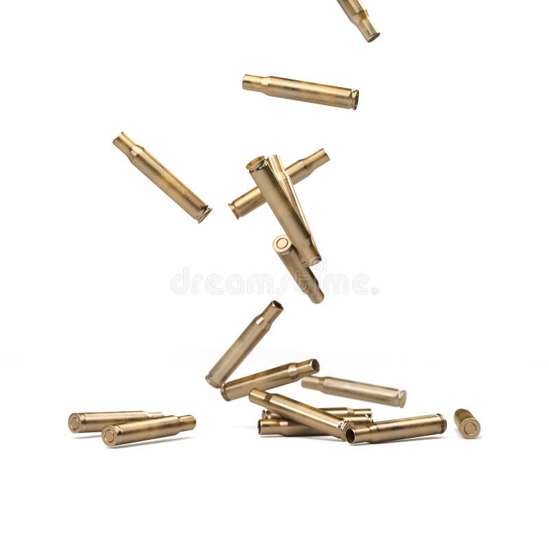 Falling Bullet Shells - 3D illustration