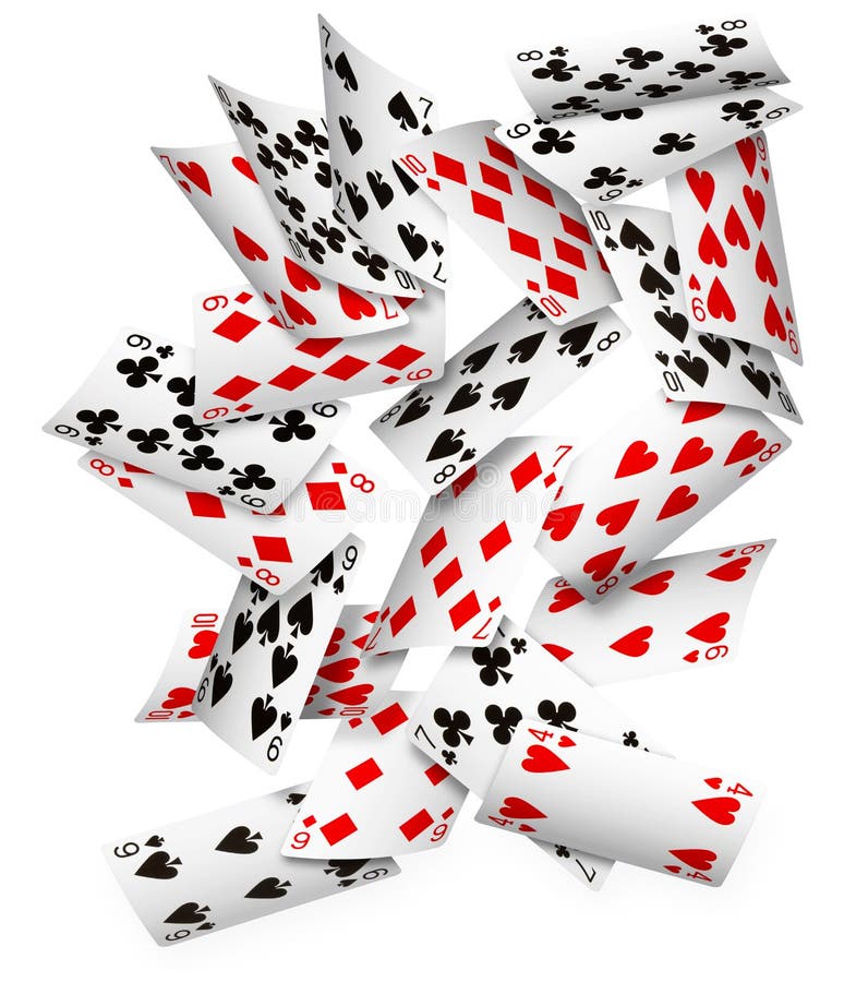 Falling cards stock illustration. Illustration of white 16474196