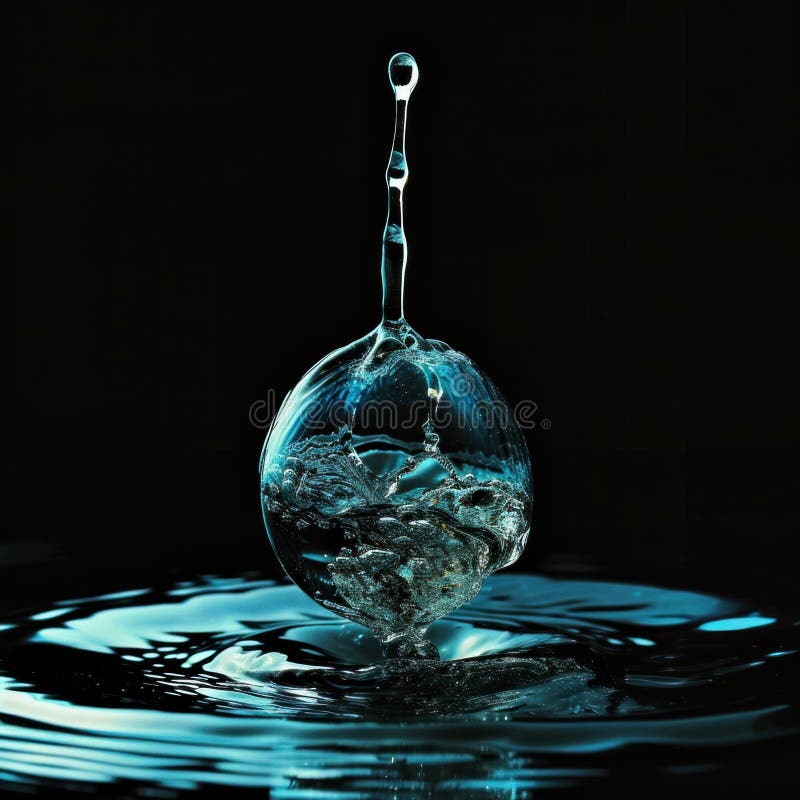 Falling drops of water on a black background. concept of protecting natural resources vector illustration