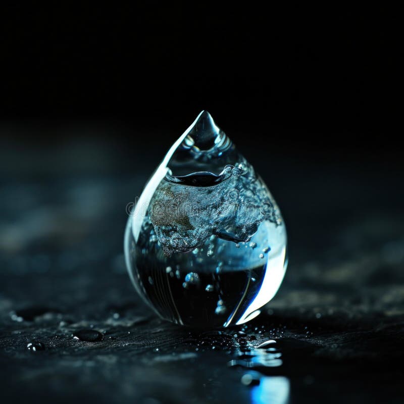 Falling drops of water on a black background. concept of protecting natural resources vector illustration