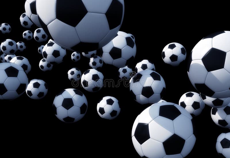 Falling football balls stock illustration. Illustration of balls 23689796