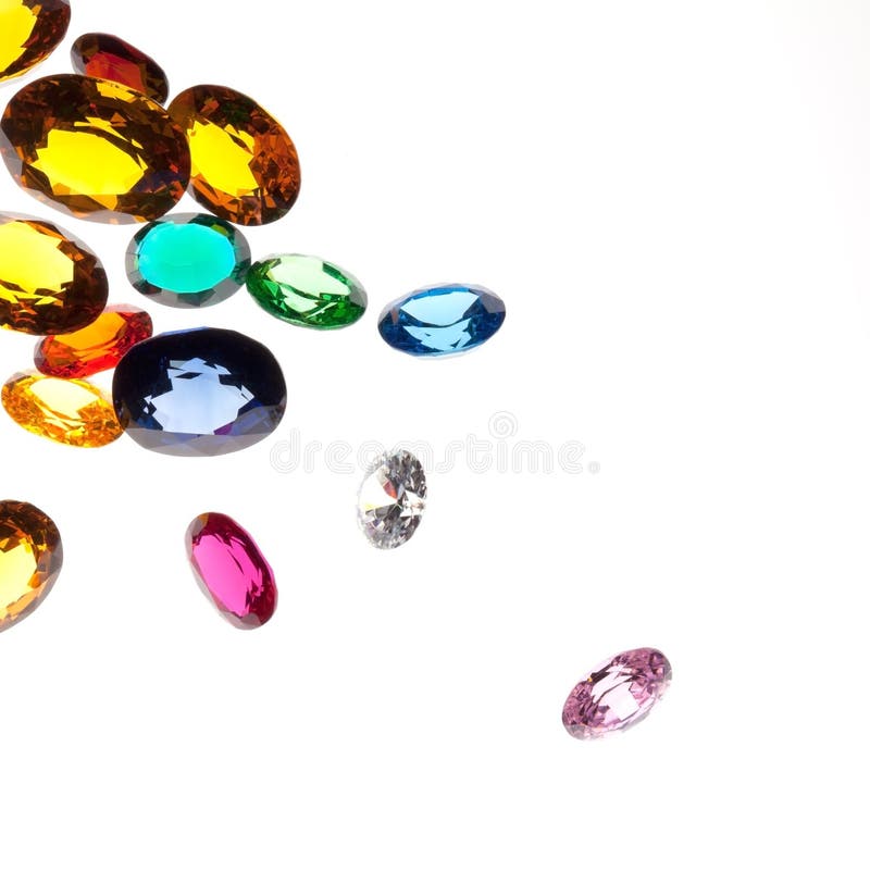 Falling gems stock photography