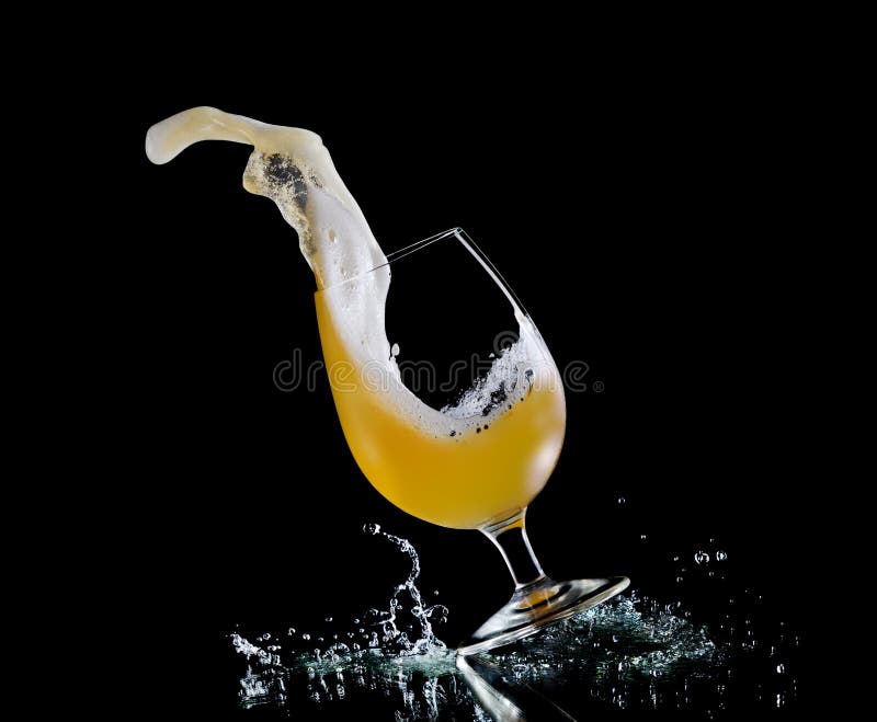 Falling glass of beer stock image. Image of wooden, splash 44805237