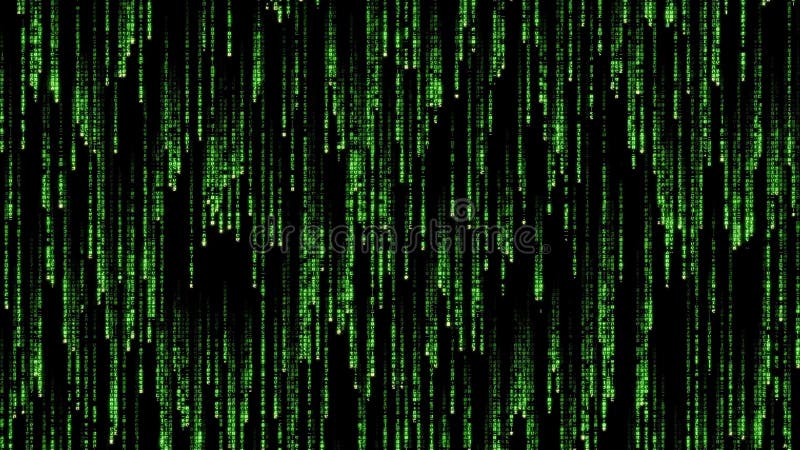 Falling Green code in the matrix style. Animation digital background royalty free illustration
