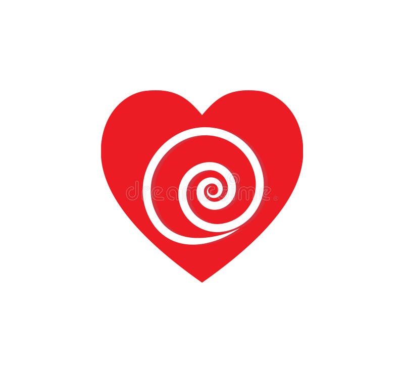 Falling in love. Red heart with twirl inside. royalty free illustration Falling in love. Red heart with twirl inside. royalty free illustration