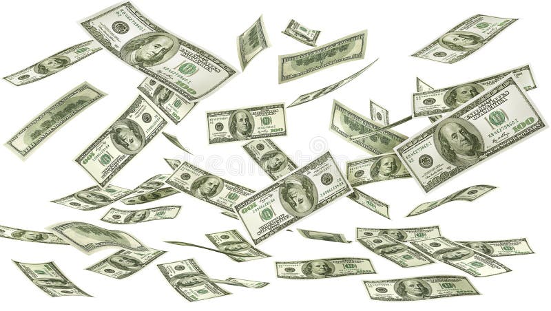 Falling Money on a White Background. Stock Illustration - Illustration of  financial, bill: 89513661