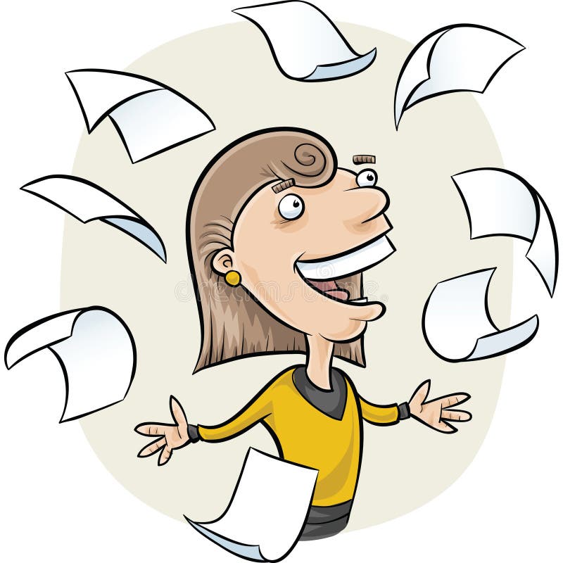 Falling Paper stock illustration. Illustration of woman 41750399