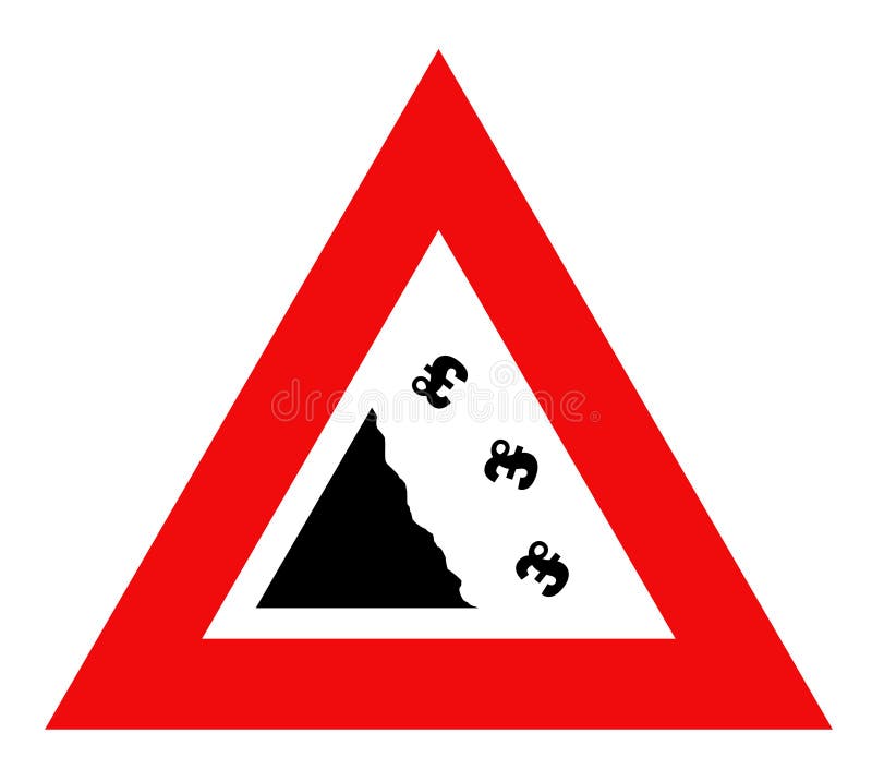 Falling Pounds currency sign stock illustration