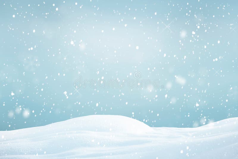 Falling snow winter background