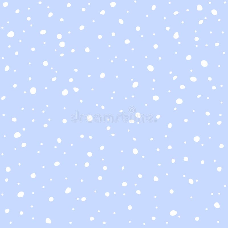 Falling Snow Seamless Pattern. White Snow and Blue Sky Vector ...