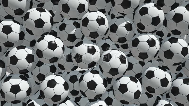 Falling Soccer Balls Motion Graphics with Green Screen Background Stock ...