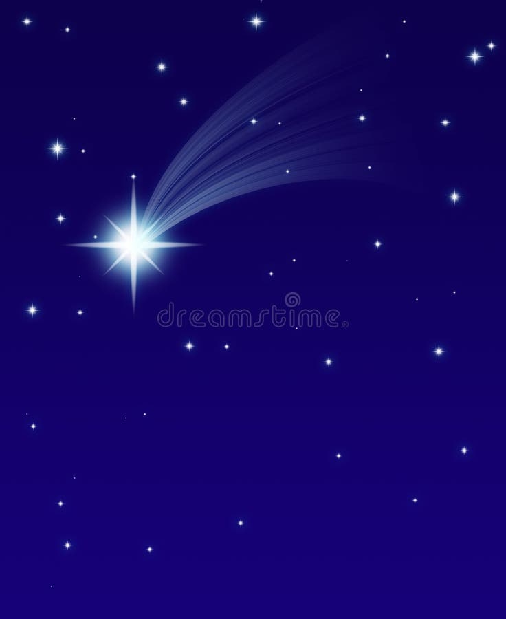 Shooting Wish Star with Tail and Star Field Stock Illustration -  Illustration of interstellar, shower: 46964000