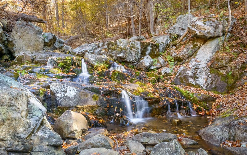 Falling Waters Cascade, Blue Ridge Parkway, Virginia Stock Photo