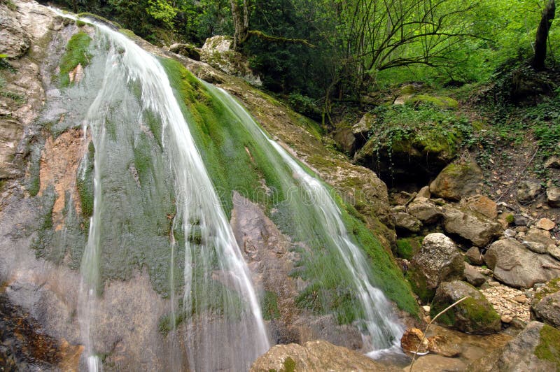 Falls in mountains of Caucasus