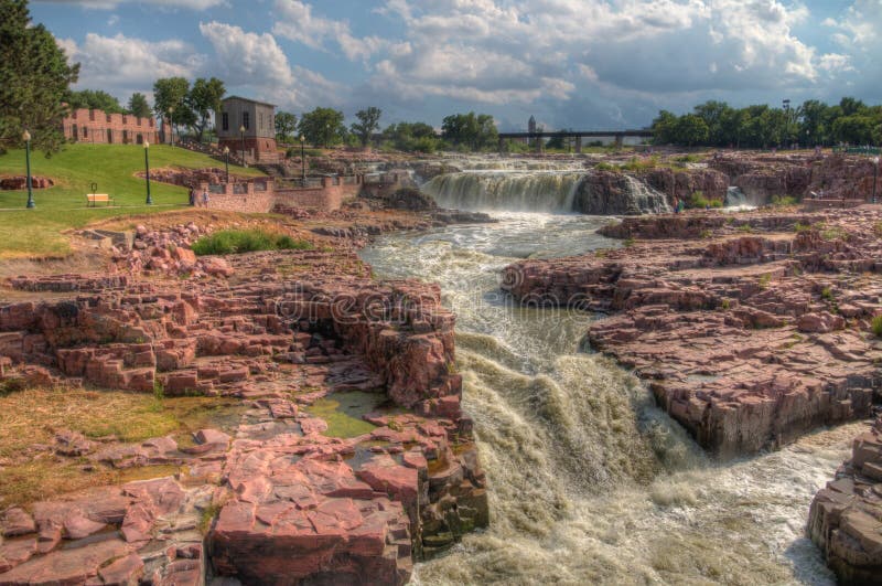 Falls Park is a major Tourist Attraction in Sioux Falls, South D