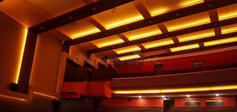 False Ceiling Design Of Auditorium Stock Image Image Of