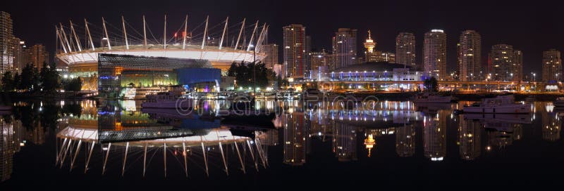 False Creek Night Panorama, Vancouver