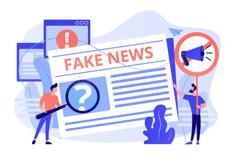 Fake News Concept Landing Page Stock Vector - Illustration of frontend ...