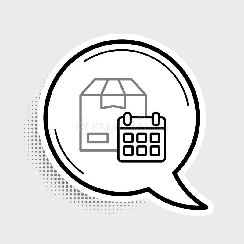 Faltschachtel für die Faltschachtel und Symbol für die schnelle Lieferung auf grauem Hintergrund. Paketzeichen. Lieferung stock abbildung