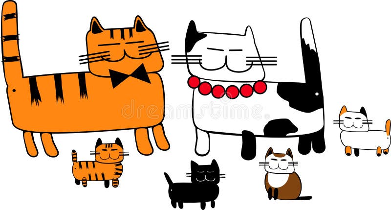 Grupo De Gatos Na Ilustração De Desenho Animado No Parque Ilustração do  Vetor - Ilustração de doméstico, exterior: 169212171