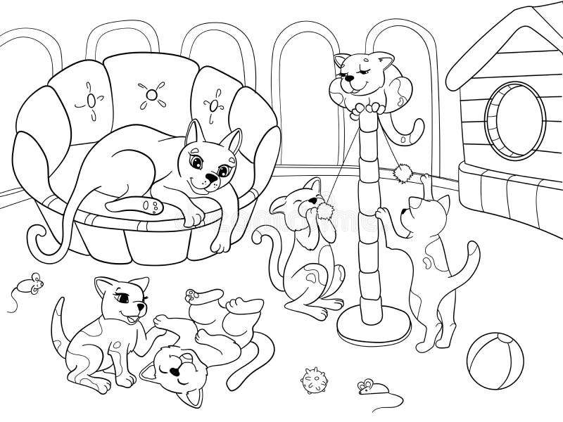 Desenhos para Adultos de Gato para Colorir - Imprimir Desenhos