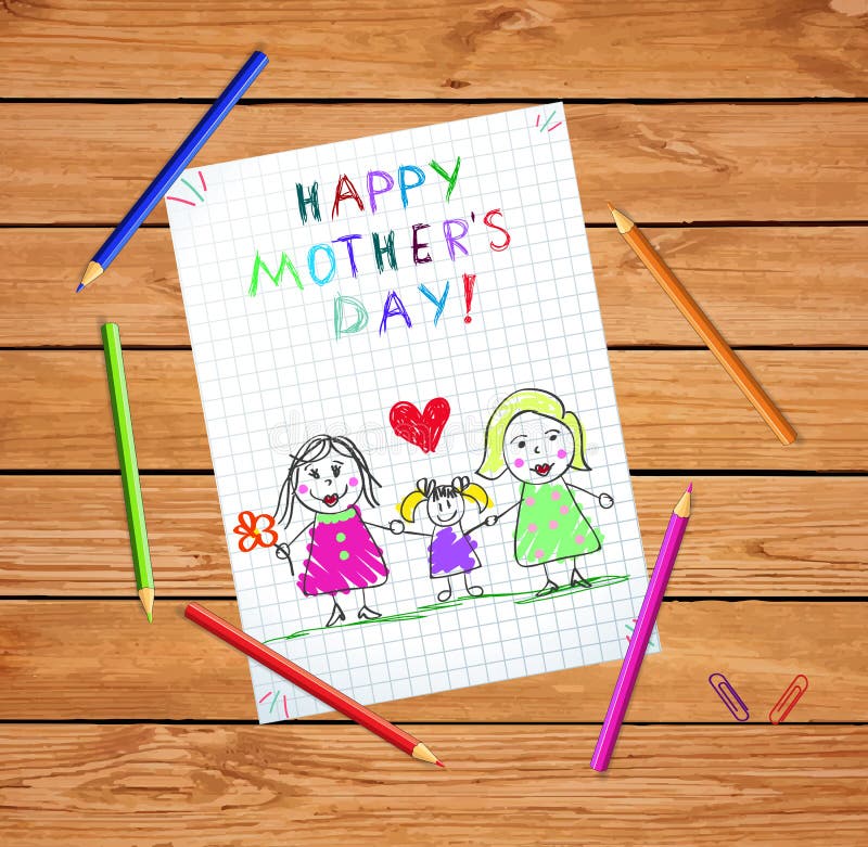 Fam?lia de Lgbt Tiragem feliz das crianças do bebê do dia de mães ilustração do vetor Fam?lia de Lgbt Tiragem feliz das crianças do bebê do dia de mães ilustração do vetor