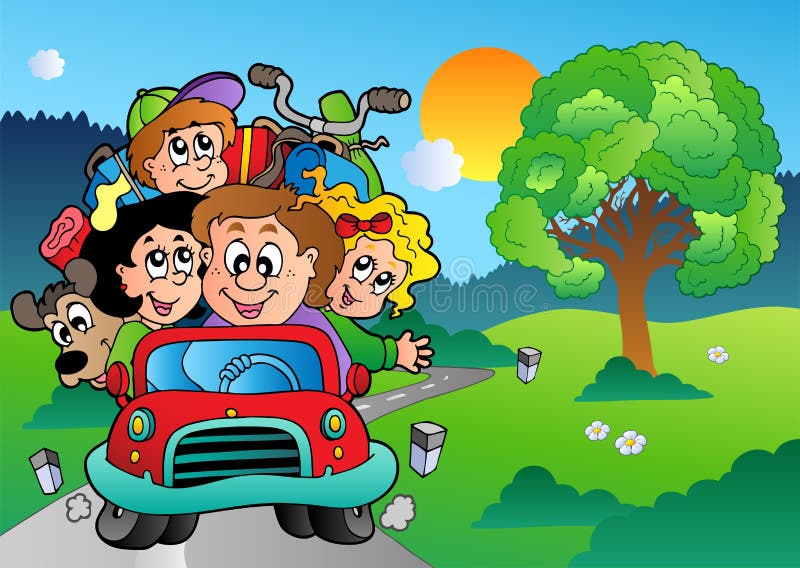 Famiglia in automobile che va sulla vacanza royalty illustrazione gratis Famiglia in automobile che va sulla vacanza royalty illustrazione gratis