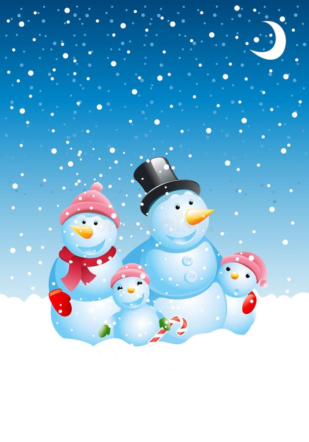 Famiglia del pupazzo di neve di natale royalty illustrazione gratis Famiglia del pupazzo di neve di natale royalty illustrazione gratis