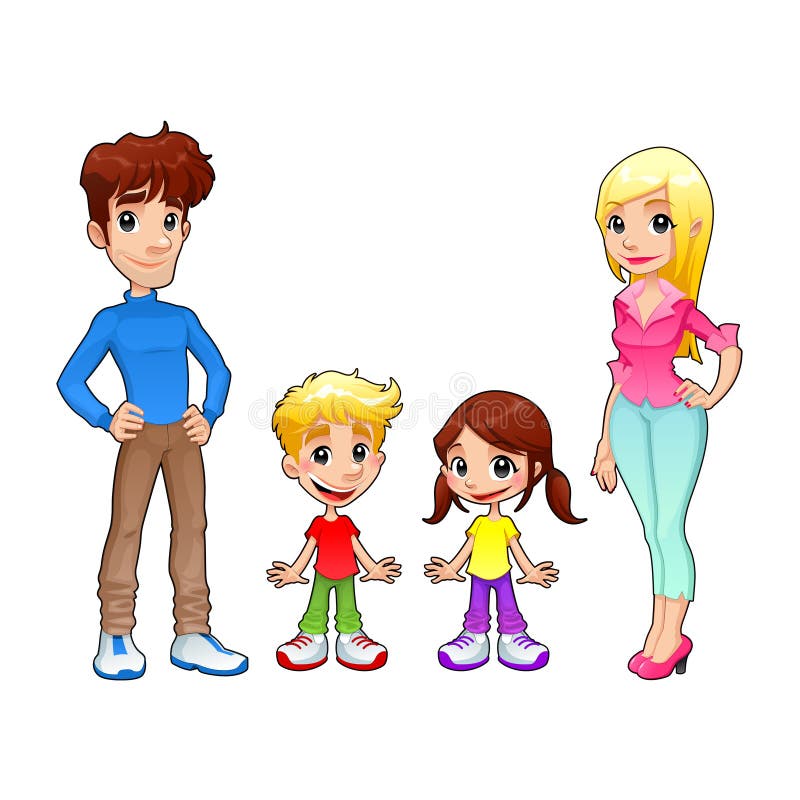 Famiglia divertente. royalty illustrazione gratis Famiglia divertente. royalty illustrazione gratis