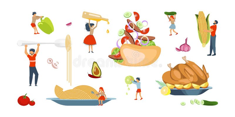 Famiglia felice che cucina messo insieme royalty illustrazione gratis Famiglia felice che cucina messo insieme royalty illustrazione gratis