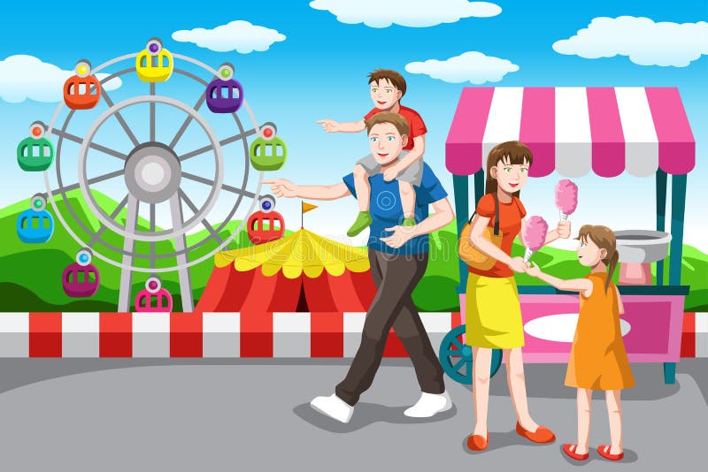 Famiglia felice che va su una vacanza royalty illustrazione gratis Famiglia felice che va su una vacanza royalty illustrazione gratis