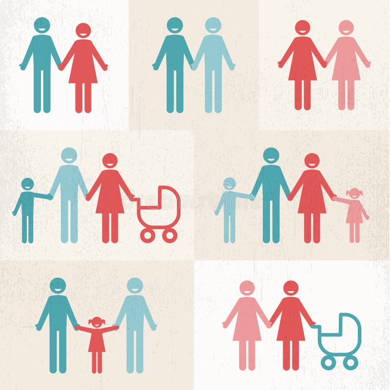 Different types of families including gay and lesbian lgbt families with children. Different types of families including gay and lesbian lgbt families with children.