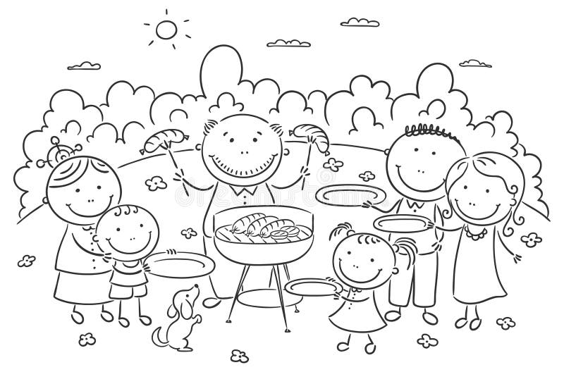 Happy famile having picnic outdoors. Happy famile having picnic outdoors