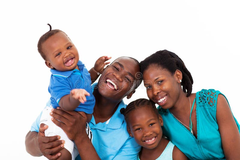 Familia africana feliz imagenes de archivo