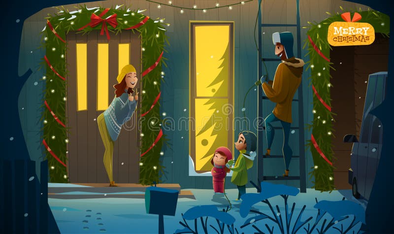 Familia de la Feliz Navidad libre illustration Familia de la Feliz Navidad libre illustration