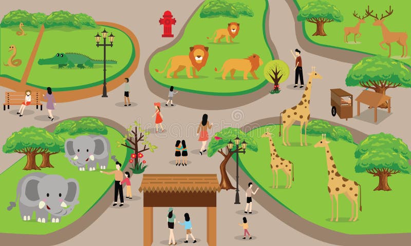 Mapa Plano Del Parque Zoológico Del Diseño Ilustración del Vector -  Ilustración de extracto, tigre: 48940694